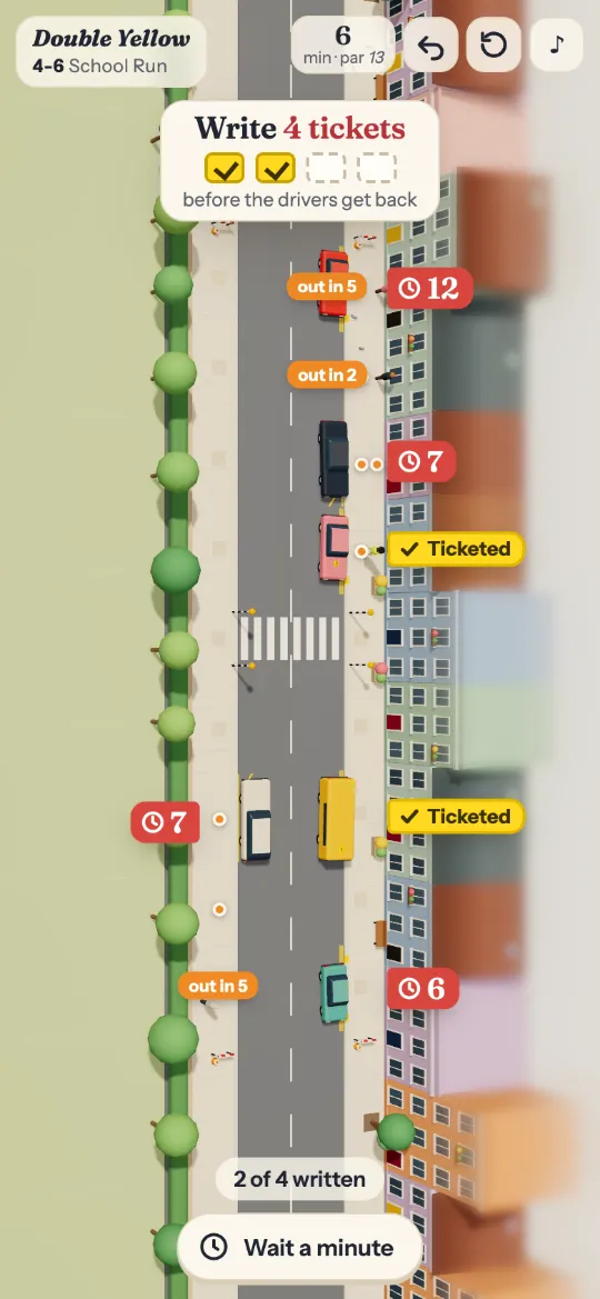 Double Yellow on a phone, with the ticket button and the stationery tray